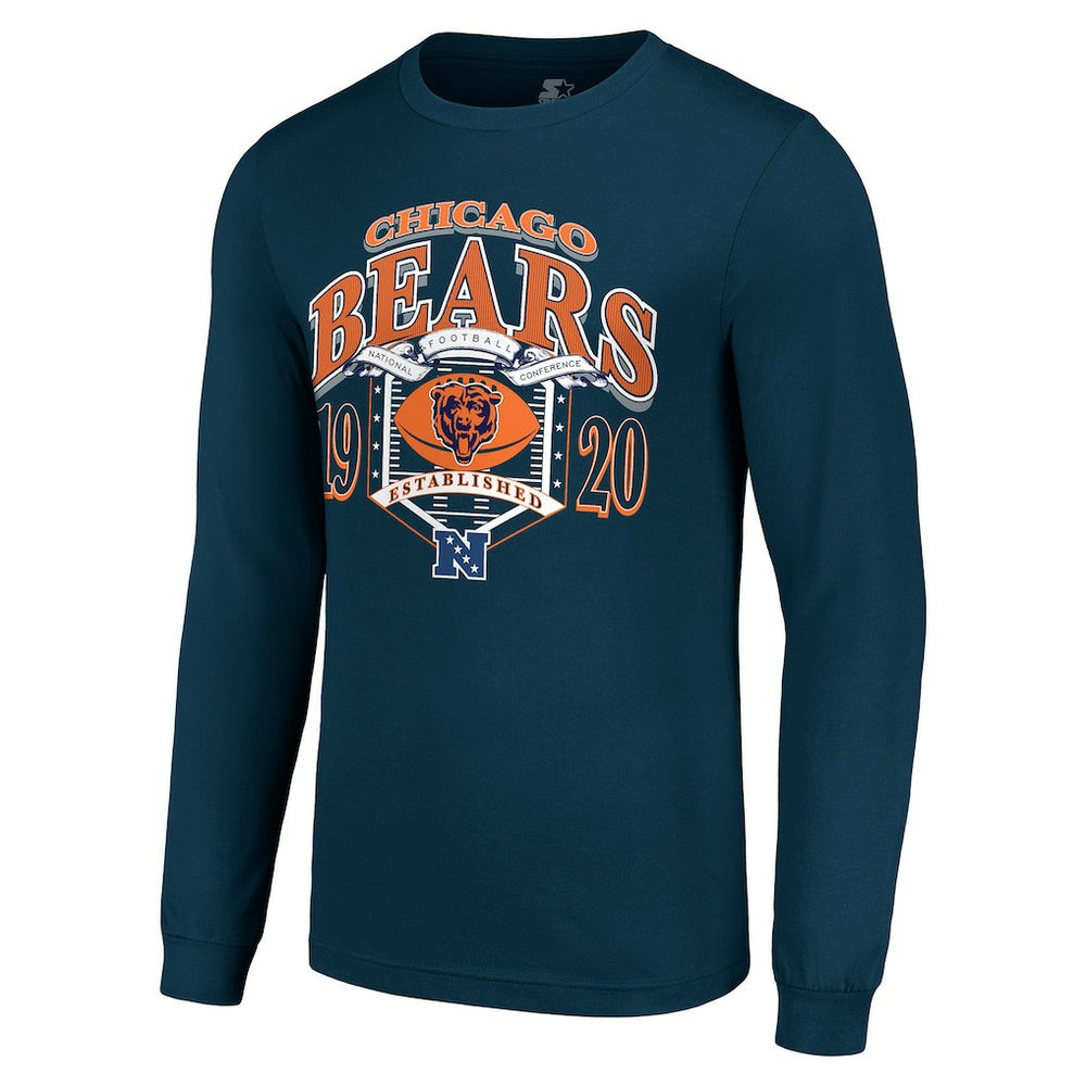 Chicago Bears Starter Retro Long Sleeve Graphic T-Shirt Navy - NFL