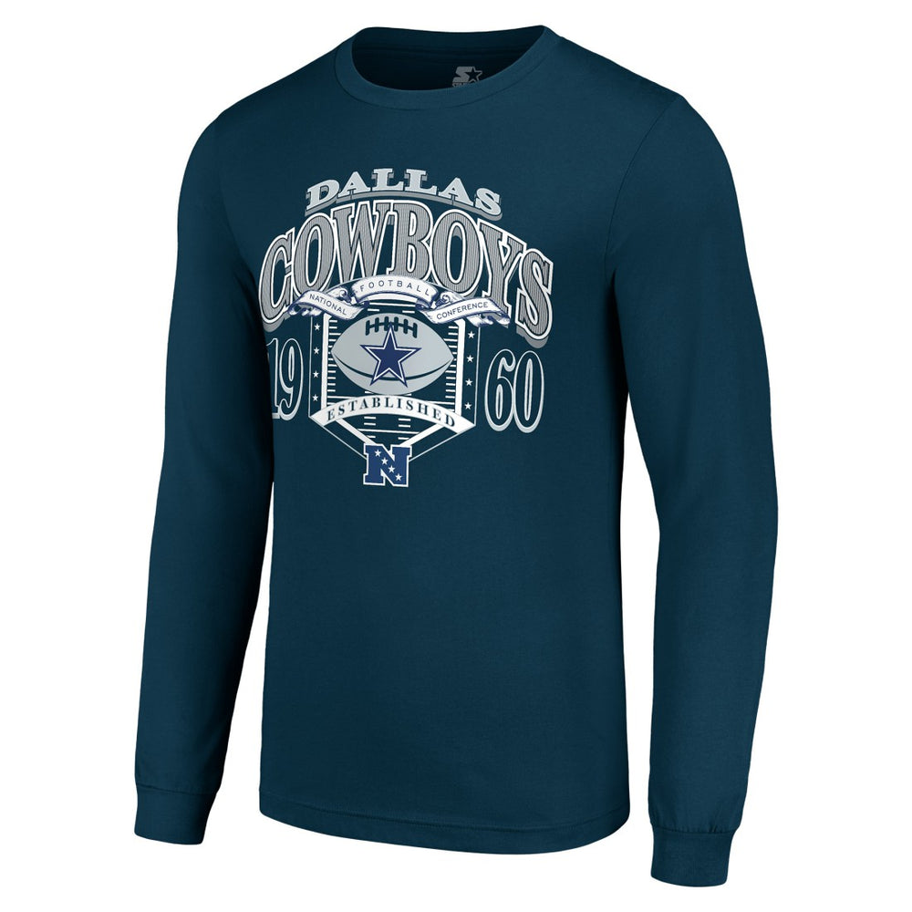 Dallas Cowboys Starter Retro Long Sleeve Graphic T-Shirt Navy - NFL