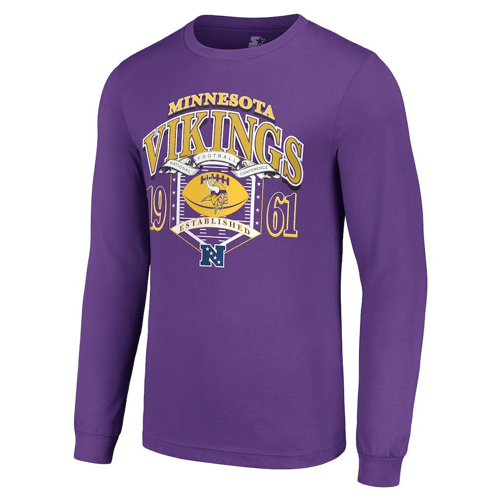 Minnesota Vikings Starter Retro Long Sleeve Graphic T-Shirt Purple - NFL