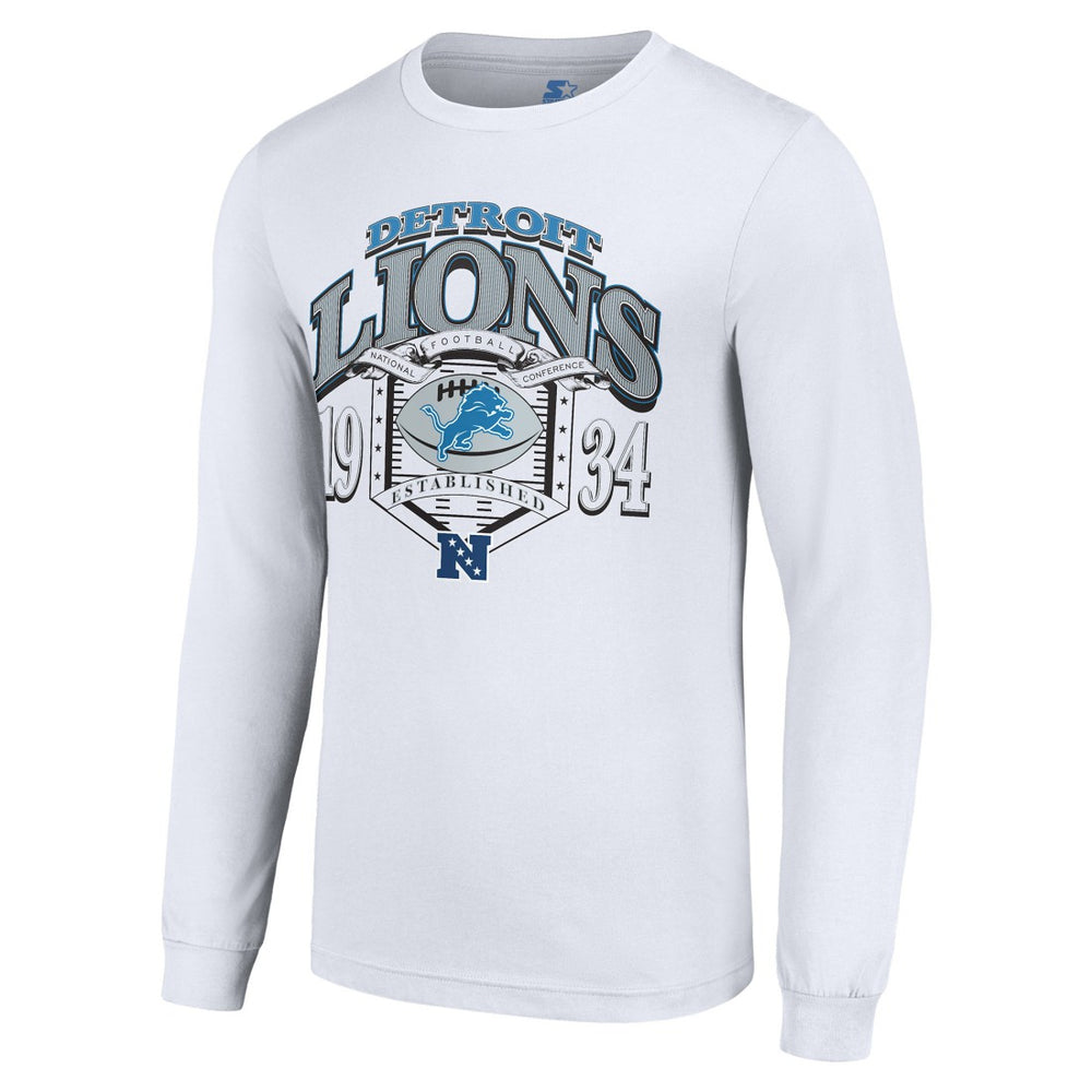 Detroit Lions Starter Retro Long Sleeve Graphic T-Shirt White - NFL