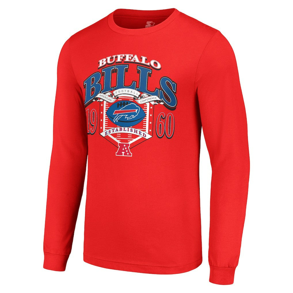 Buffalo Bills Starter Retro Long Sleeve Graphic T-Shirt Red - NFL