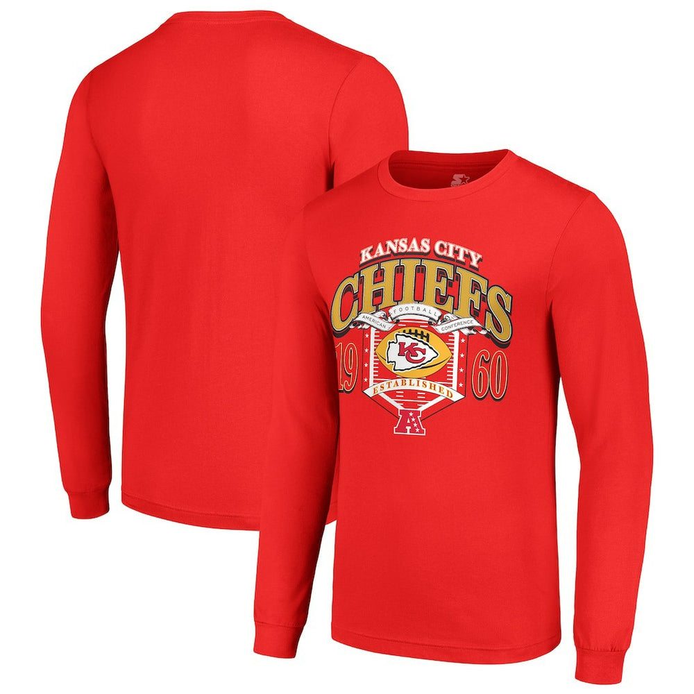 Kansas City Chiefs Starter Retro Long Sleeve Graphic T-Shirt Red - NFL