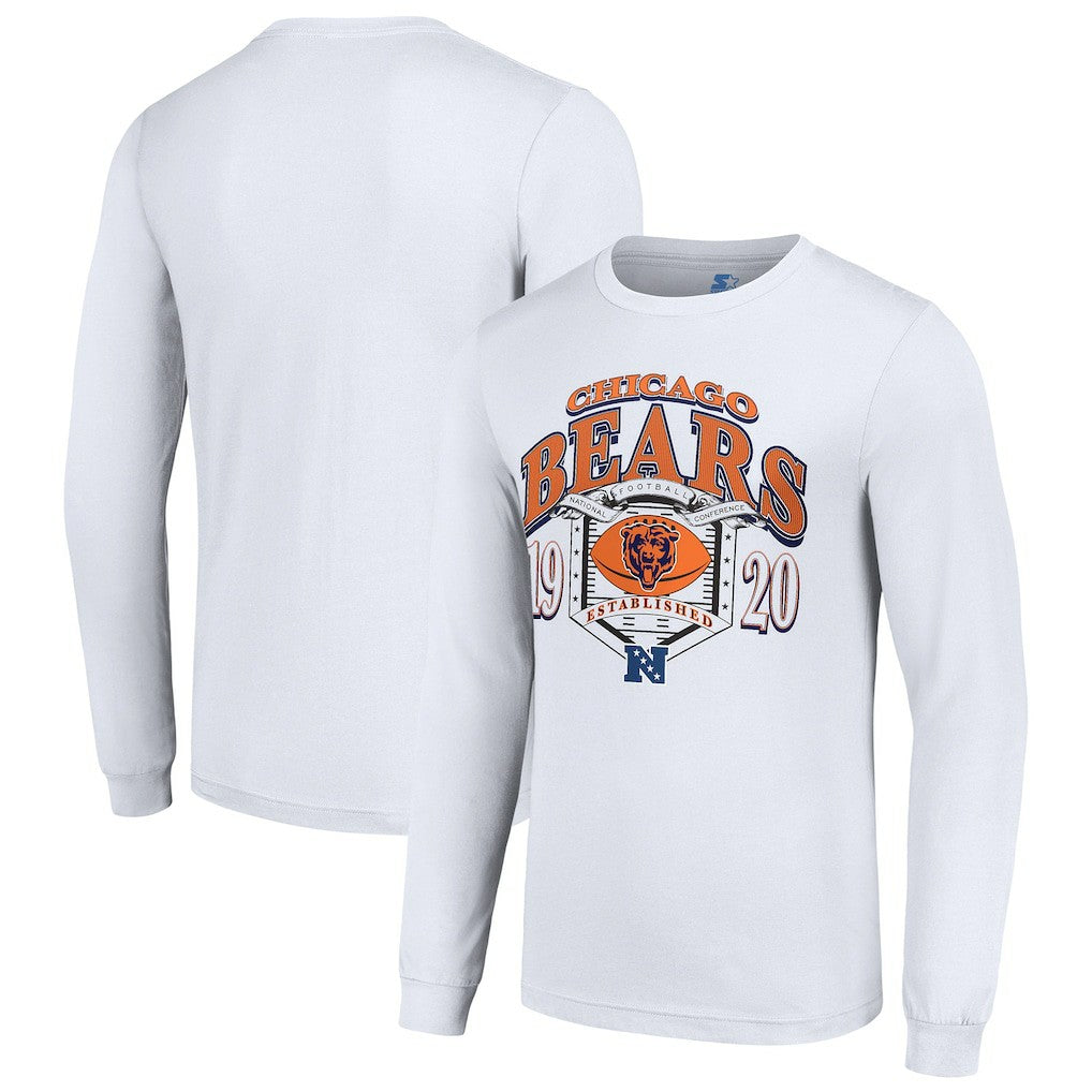 Chicago Bears Starter Retro Long Sleeve Graphic T-Shirt White - NFL
