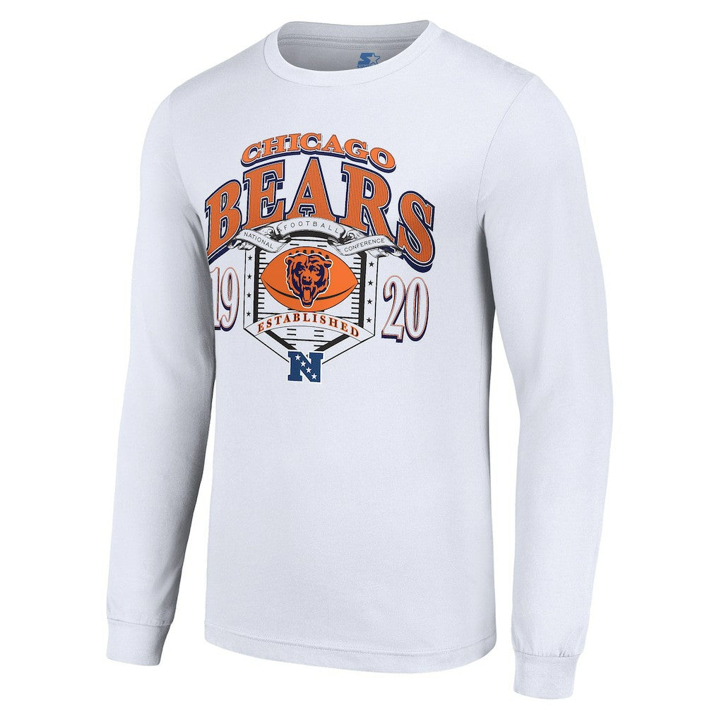 Chicago Bears Starter Retro Long Sleeve Graphic T-Shirt White - NFL
