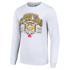 Pittsburgh Steelers Starter Retro Long Sleeve Graphic T-Shirt White - NFL