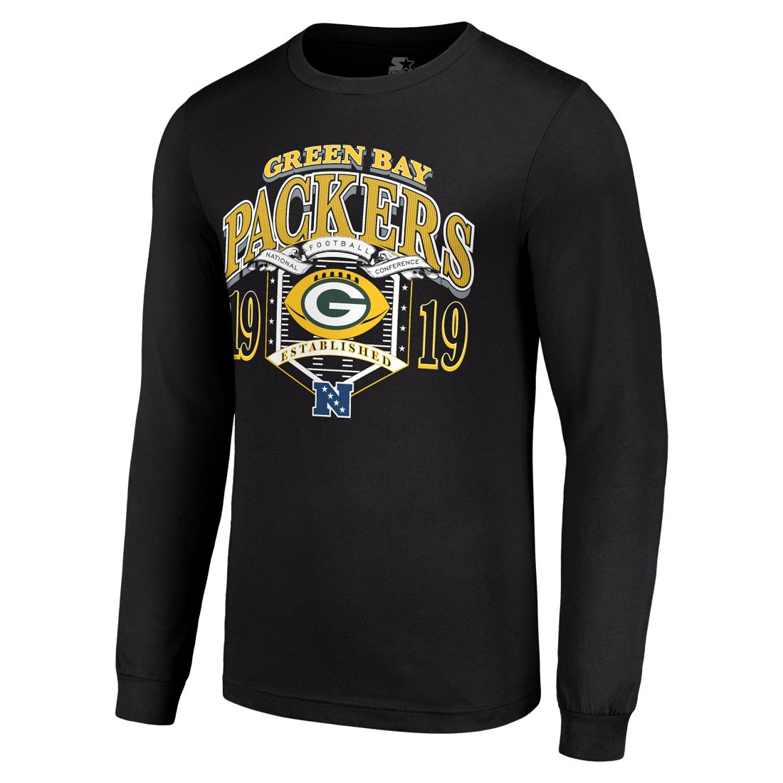 Green Bay Packers Starter Retro Long Sleeve Graphic T-Shirt Black - NFL