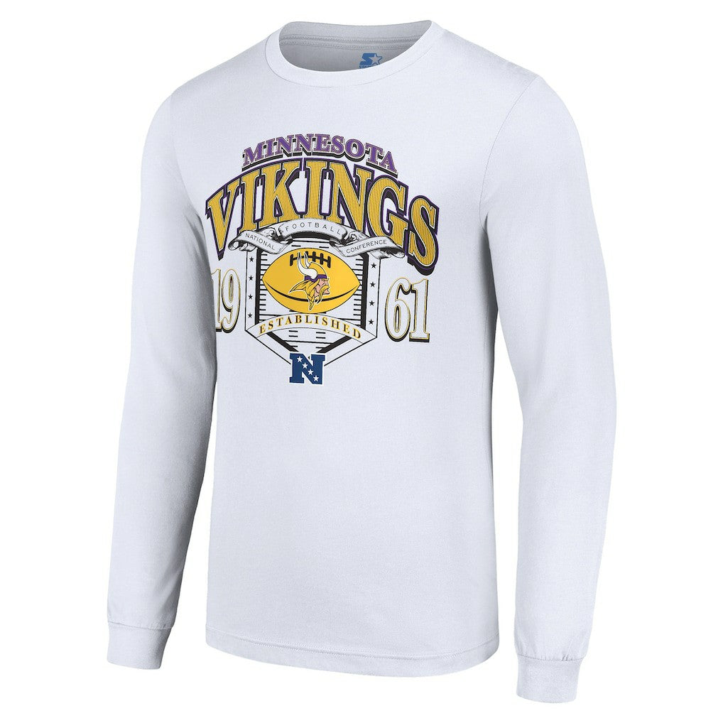 Minnesota Vikings Starter Retro Long Sleeve Graphic T-Shirt White - NFL