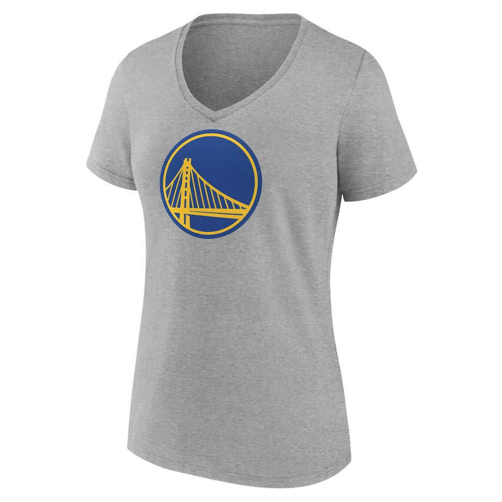 NBA - Golden State Warriors Women's Primary Logo V-Neck T-Shirt - Gray