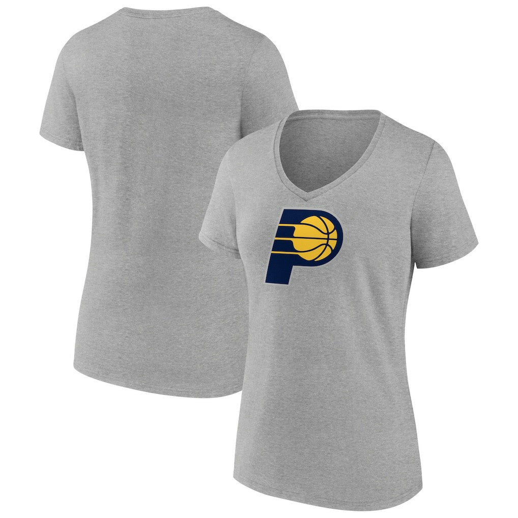 NBA - Indiana Pacers Women's Primary Logo V-Neck T-Shirt - Gray