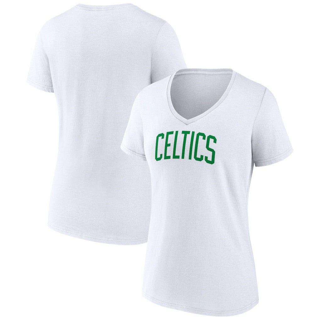 NBA - Boston Celtics Women's Wordmark Home V-Neck T-Shirt - White