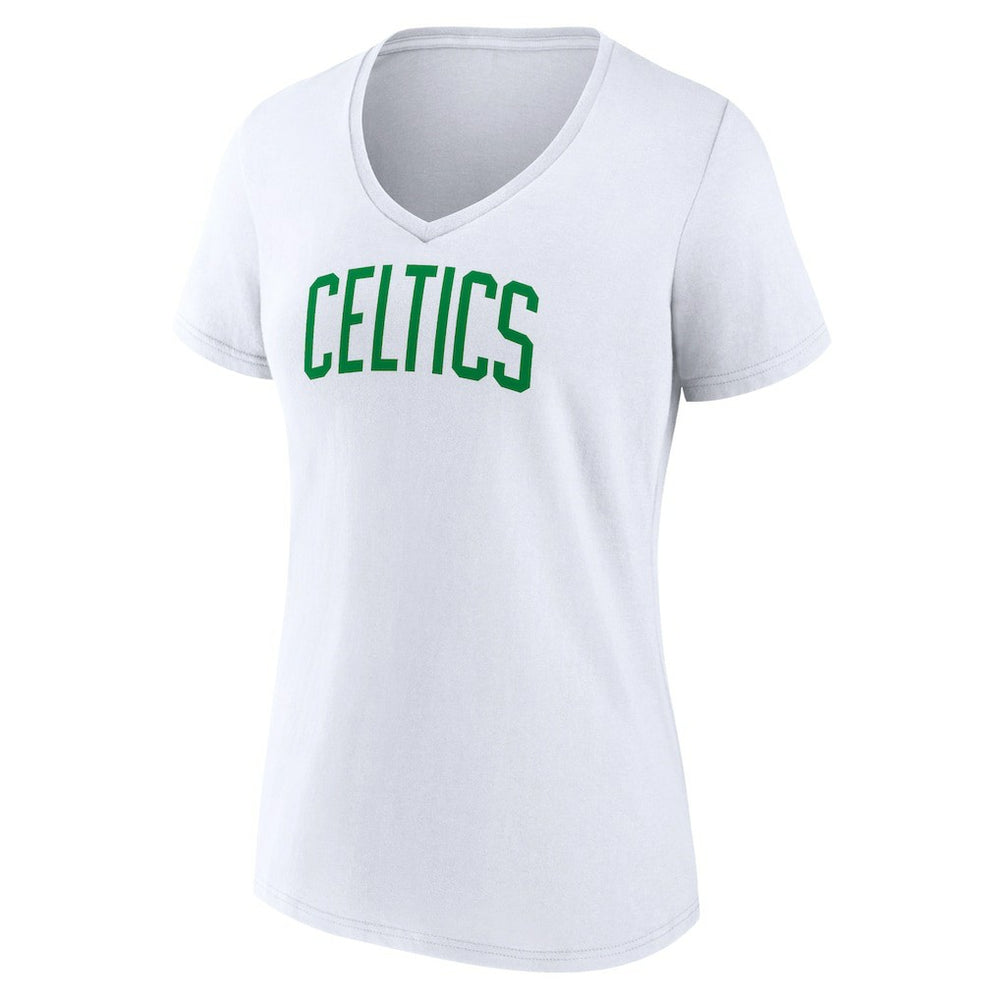 NBA - Boston Celtics Women's Wordmark Home V-Neck T-Shirt - White