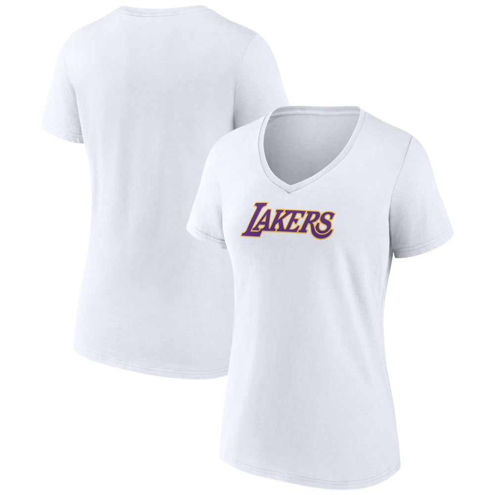 NBA - Los Angeles Lakers Women's Wordmark Home V-Neck T-Shirt - White