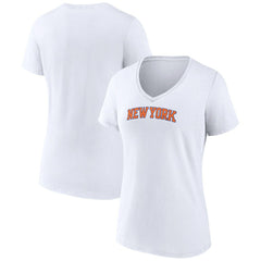 NBA - New York Knicks Women's Wordmark Home V-Neck T-Shirt - White