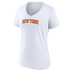 NBA - New York Knicks Women's Wordmark Home V-Neck T-Shirt - White