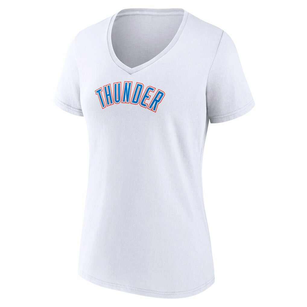 NBA - Oklahoma City Thunder Women's Wordmark Home V-Neck T-Shirt - White