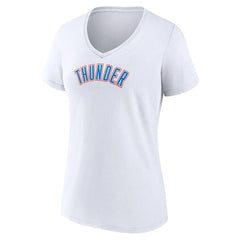 NBA - Oklahoma City Thunder Women's Wordmark Home V-Neck T-Shirt - White