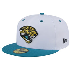 Jacksonville Jaguars New Era Throwback Logo Flipside Two-Tone 59FIFTY Fitted Hat White/Teal - NFL