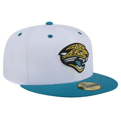 Jacksonville Jaguars New Era Throwback Logo Flipside Two-Tone 59FIFTY Fitted Hat White/Teal - NFL