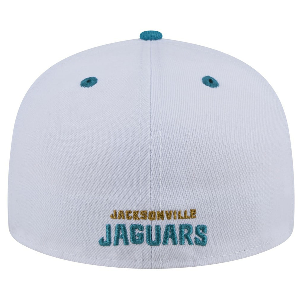 Jacksonville Jaguars New Era Throwback Logo Flipside Two-Tone 59FIFTY Fitted Hat White/Teal - NFL