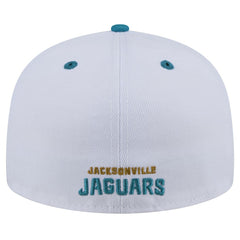 Jacksonville Jaguars New Era Throwback Logo Flipside Two-Tone 59FIFTY Fitted Hat White/Teal - NFL