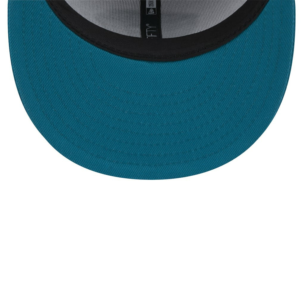 Jacksonville Jaguars New Era Throwback Logo Flipside Two-Tone 59FIFTY Fitted Hat White/Teal - NFL