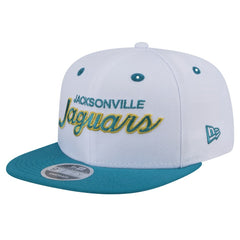 Jacksonville Jaguars New Era Throwback Sparky Original Fit 9FIFTY Snapback Hat White/Teal - NFL