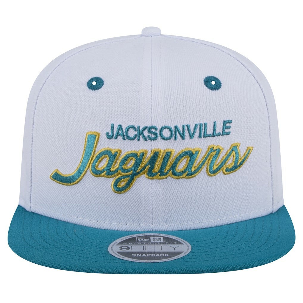 Jacksonville Jaguars New Era Throwback Sparky Original Fit 9FIFTY Snapback Hat White/Teal - NFL