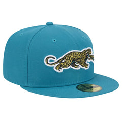 Jacksonville Jaguars New Era Throwback Crawl Omaha 59FIFTY Fitted Hat Teal - NFL