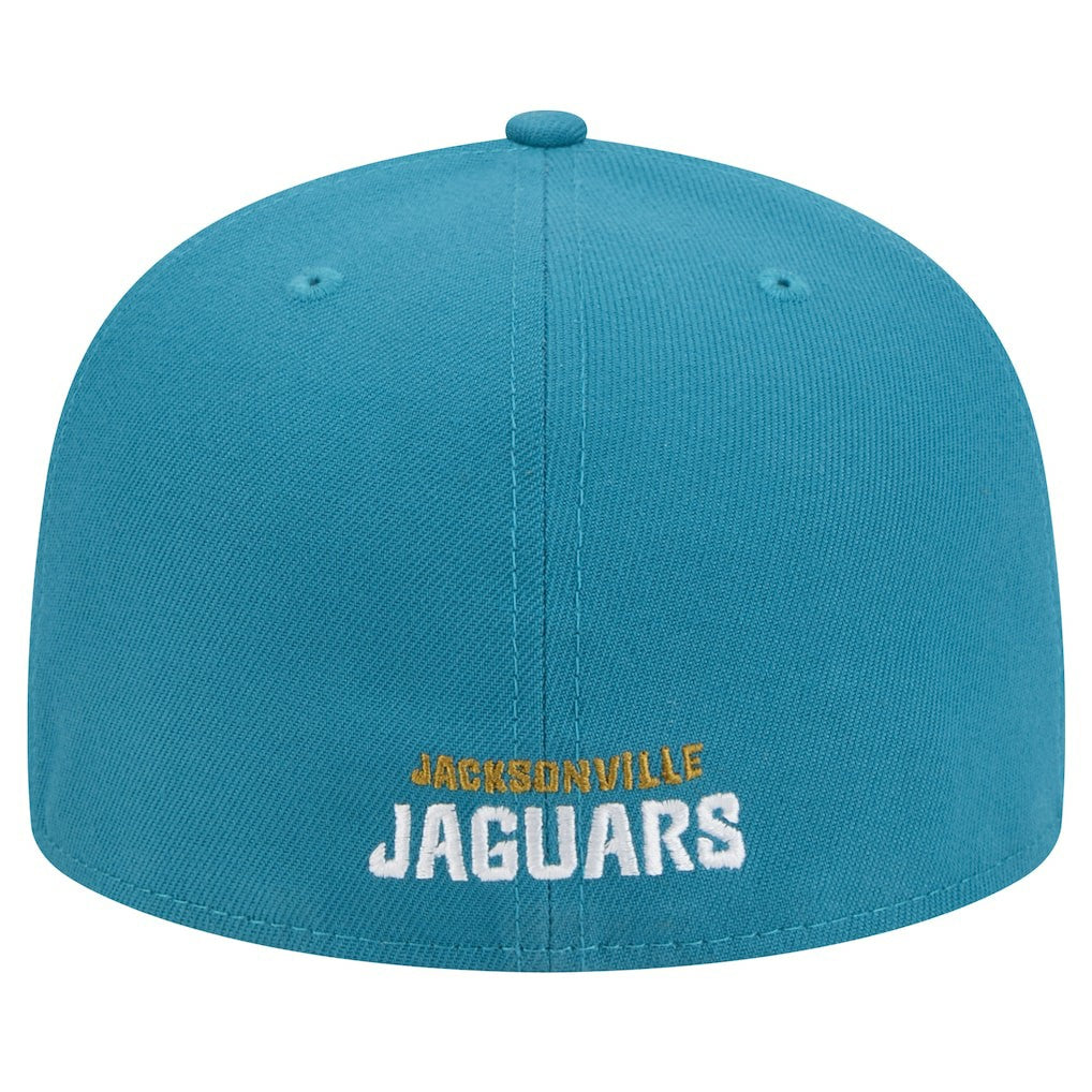 Jacksonville Jaguars New Era Throwback Crawl Omaha 59FIFTY Fitted Hat Teal - NFL