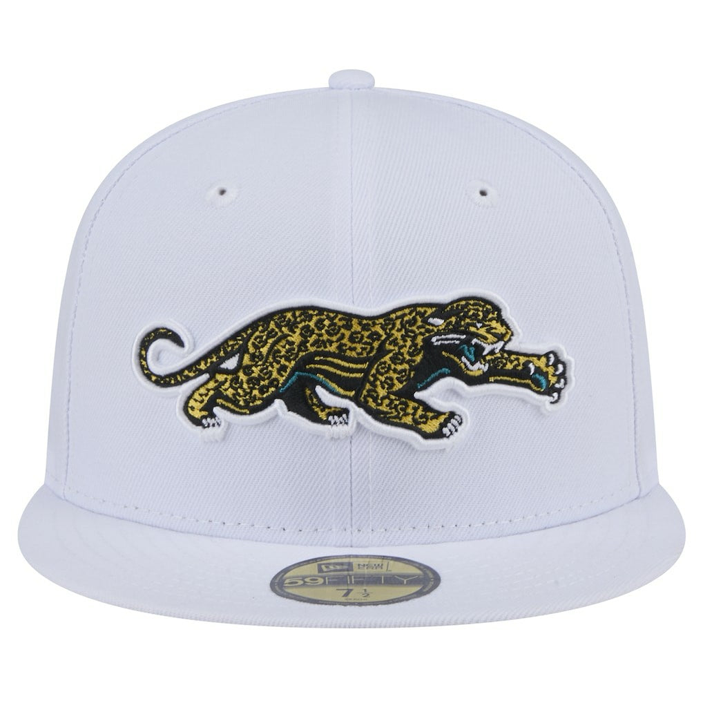 Jacksonville Jaguars New Era Throwback Crawl Omaha 59FIFTY Fitted Hat White - NFL