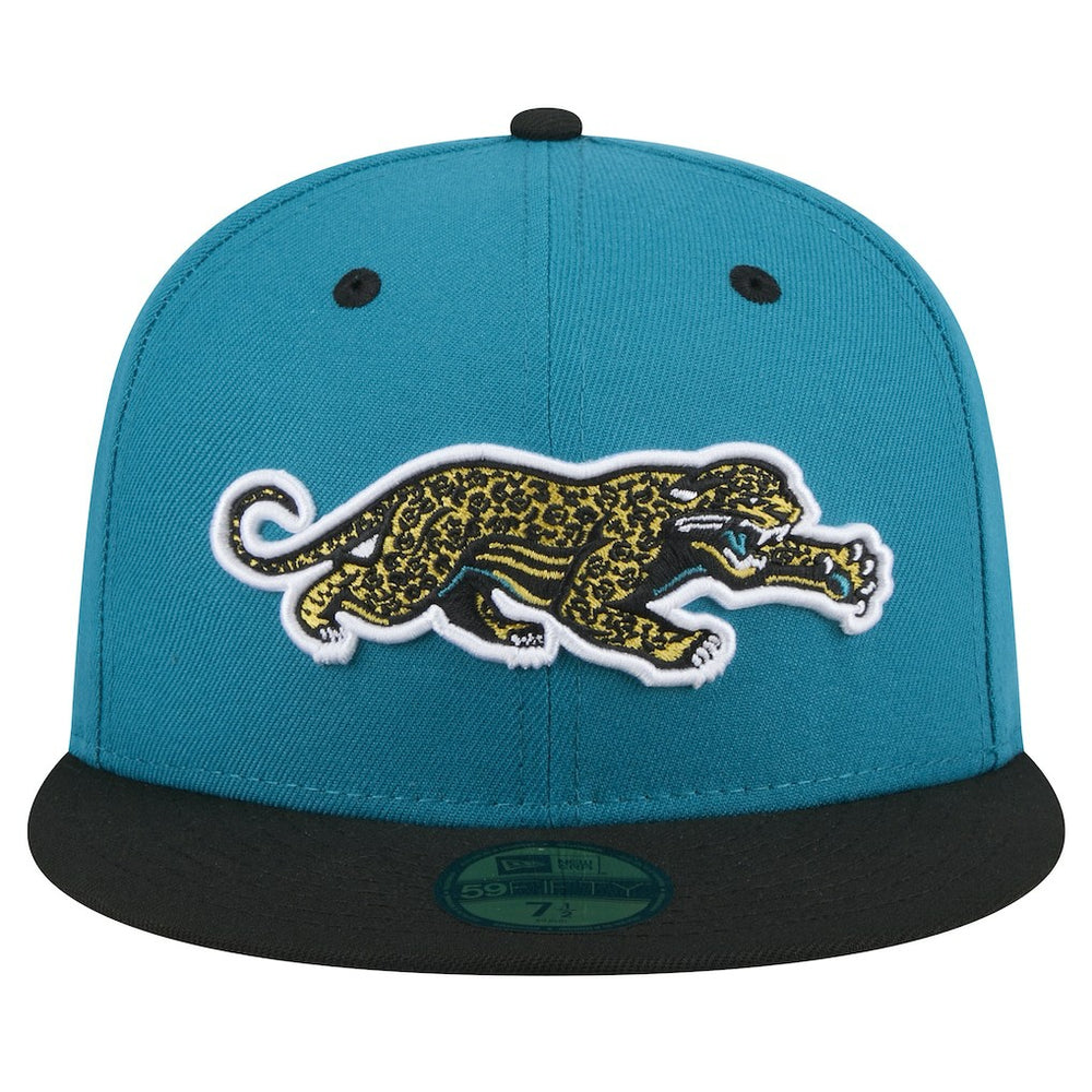 Jacksonville Jaguars New Era Throwback Crawl Flipside Two-Tone 59FIFTY Fitted Hat Teal/Black - NFL