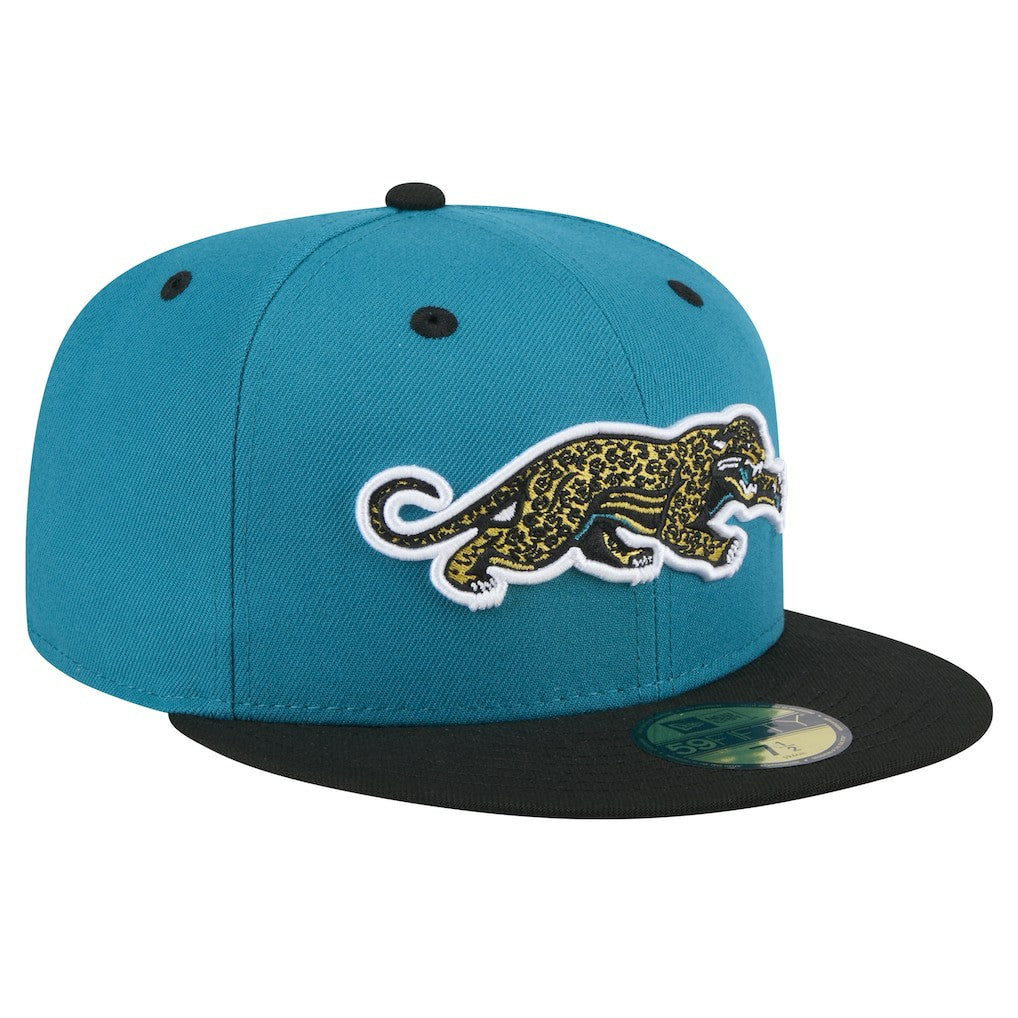 Jacksonville Jaguars New Era Throwback Crawl Flipside Two-Tone 59FIFTY Fitted Hat Teal/Black - NFL