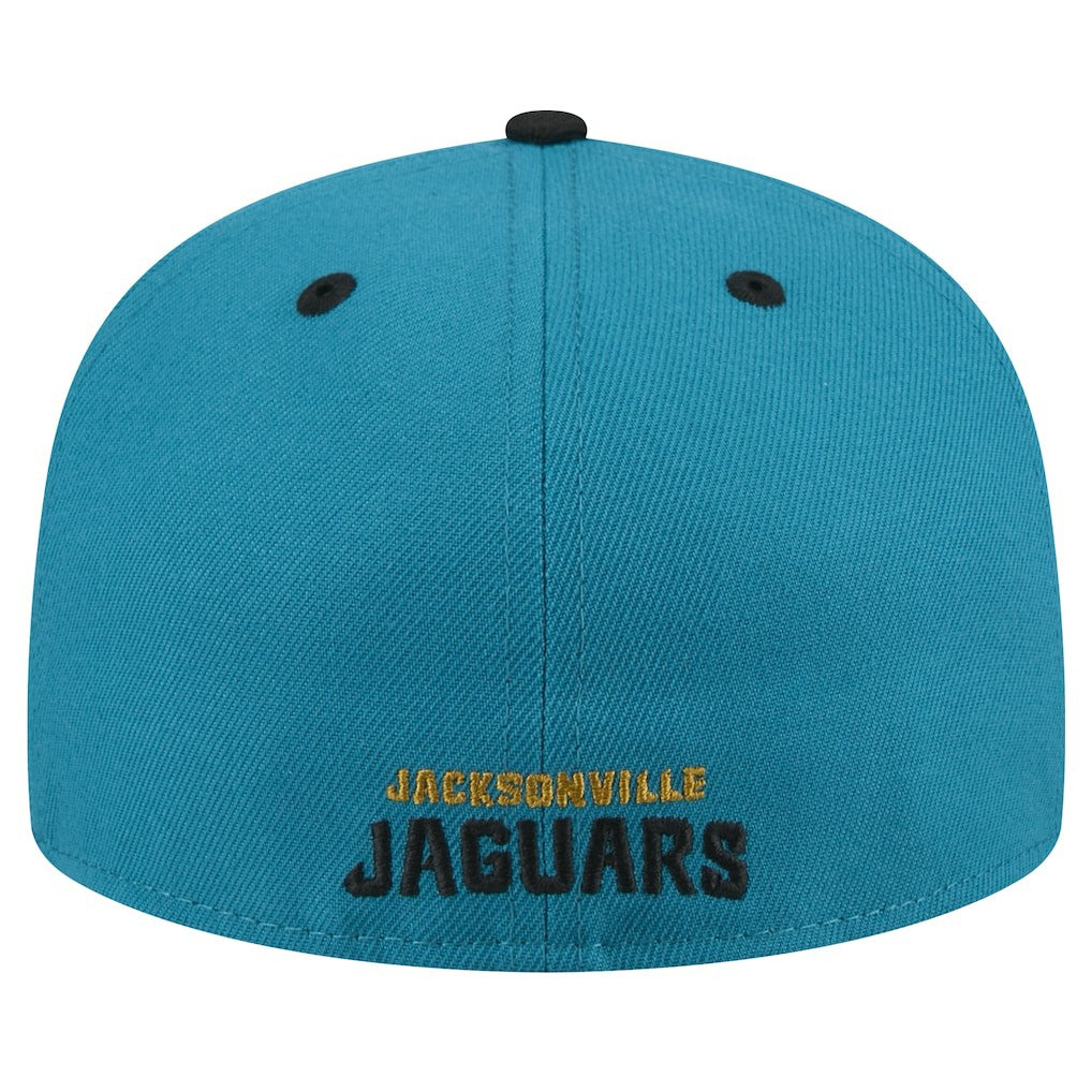 Jacksonville Jaguars New Era Throwback Crawl Flipside Two-Tone 59FIFTY Fitted Hat Teal/Black - NFL