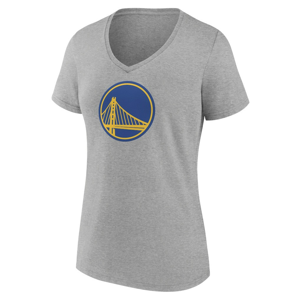 NBA - Golden State Warriors Women's Heather Alternate Logo V-Neck T-Shirt - Gray