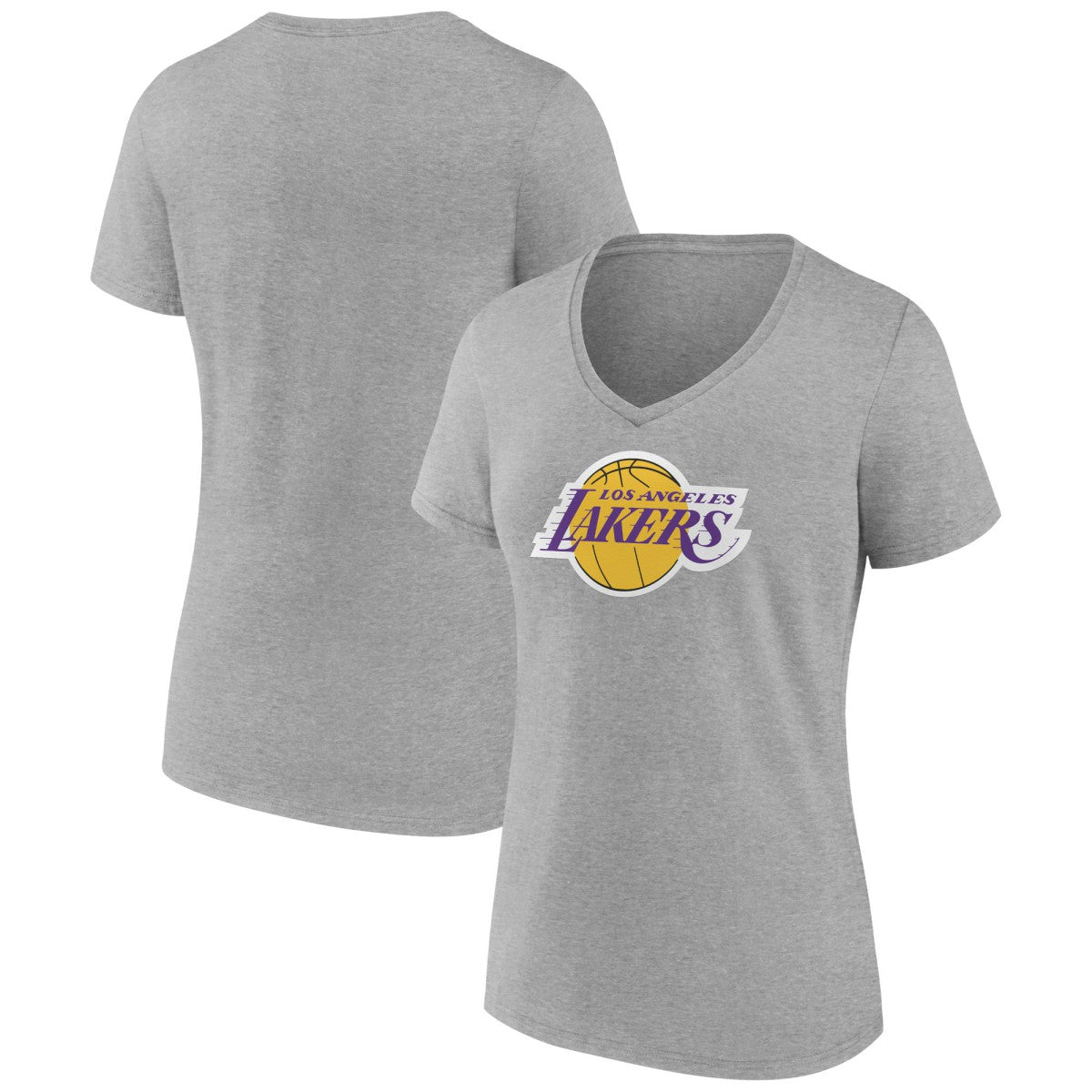 NBA - Los Angeles Lakers Women's Alternate Logo V-Neck T-Shirt - Gray