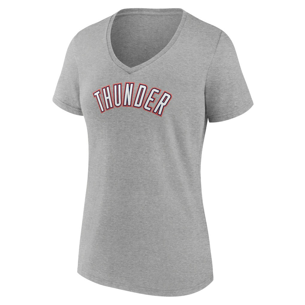 NBA - Oklahoma City Thunder Women's Alternate Logo V-Neck T-Shirt - Gray