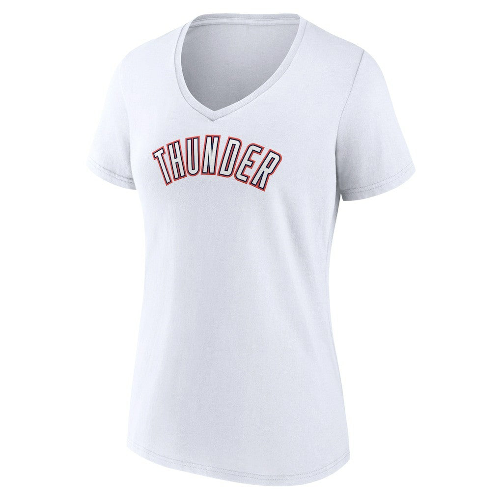 NBA - Oklahoma City Thunder Women's Alternate Logo V-Neck T-Shirt - White