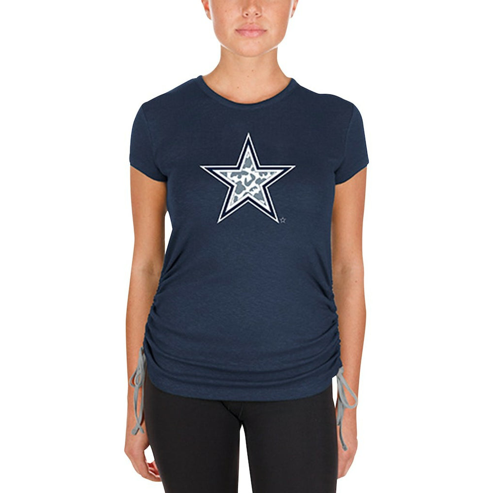 Dallas Cowboys New Era Women's Ruched Side T-Shirt Navy - NFL