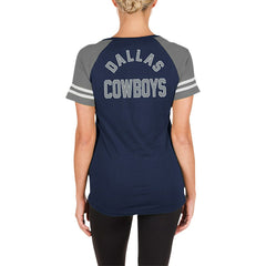 Dallas Cowboys New Era Women's Lace-Up Raglan T-Shirt Navy - NFL