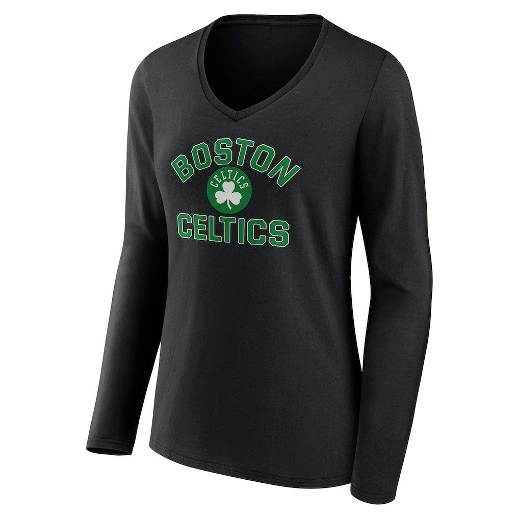 NBA - Boston Celtics Women's Overtime V-Neck Long Sleeve T-Shirt - Black
