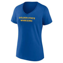 NBA - Golden State Warriors Women's Wordmark Team V-Neck T-Shirt - Royal