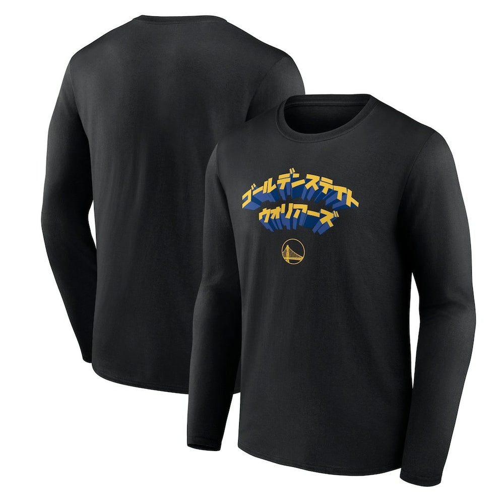 NBA - Golden State Warriors Japanese Heritage Long Sleeve T-Shirt - Black