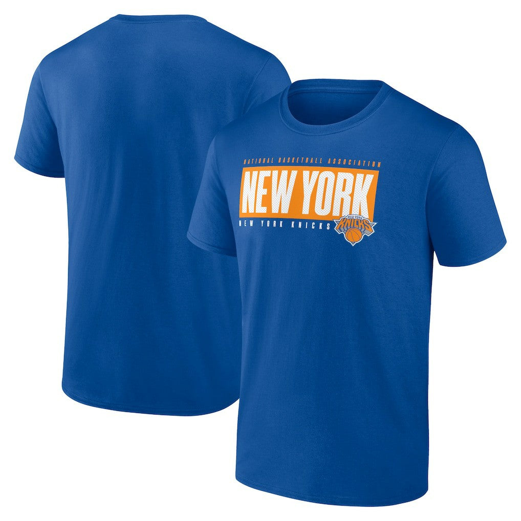 NBA - New York Knicks Blocked Out T-Shirt - Blue