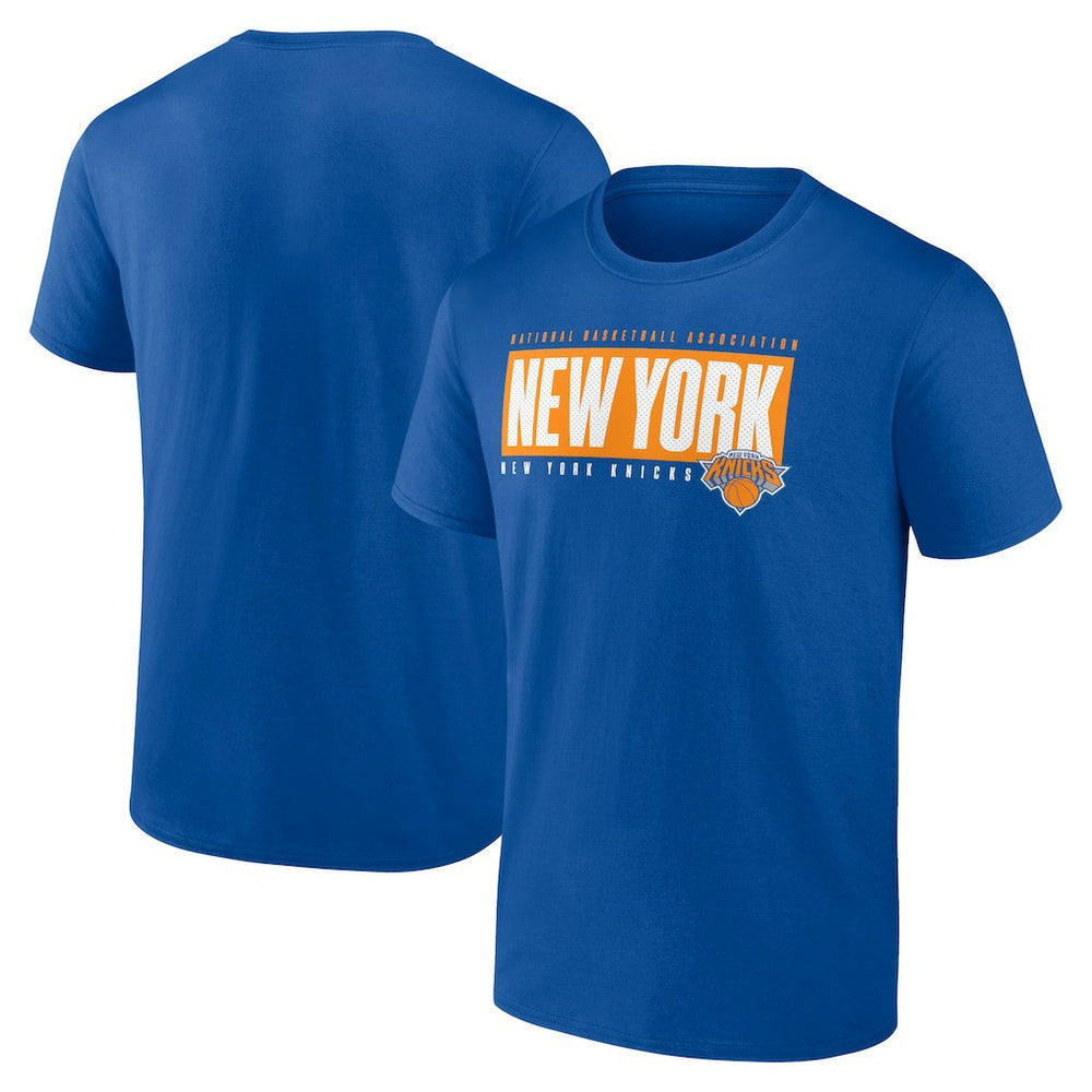 NBA - New York Knicks Blocked Out T-Shirt - Blue
