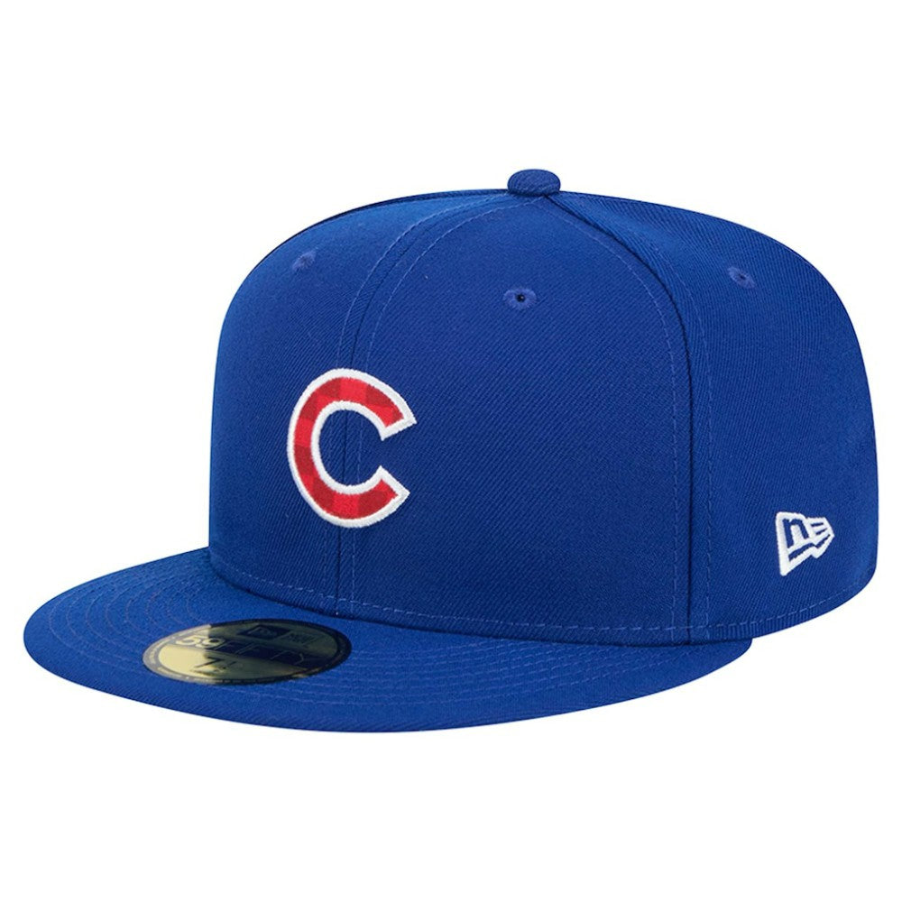 Chicago Cubs New Era Checkered Undervisor 59FIFTY Fitted Hat discount