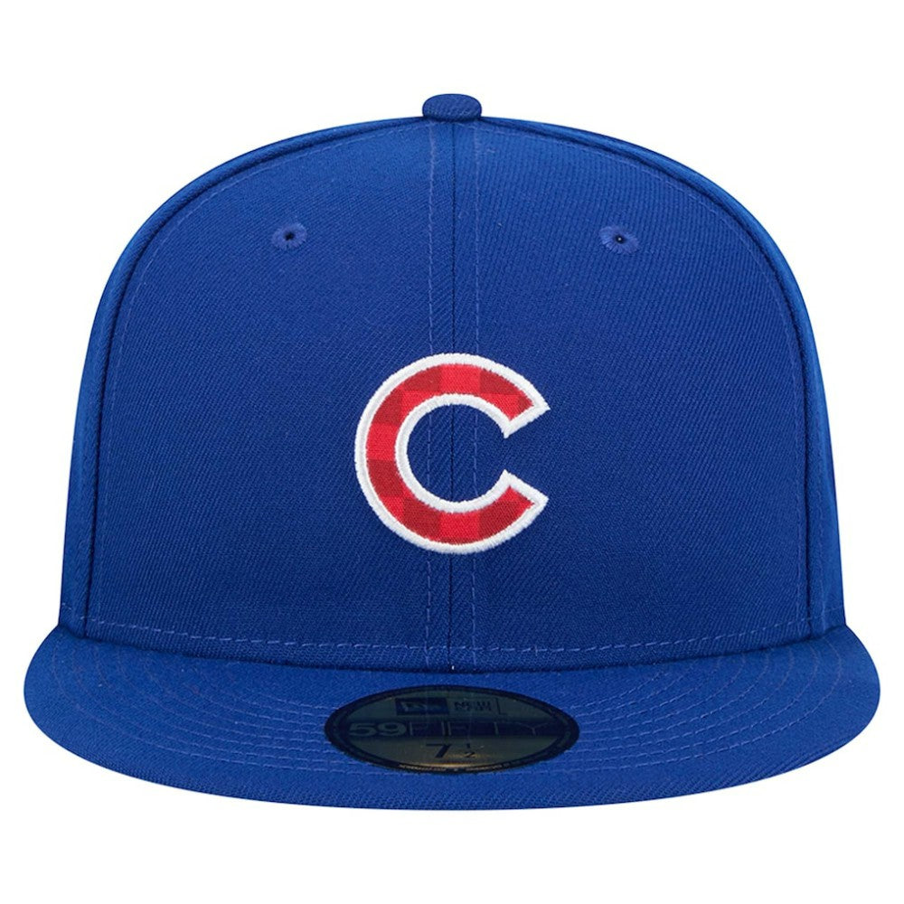 Chicago Cubs New Era Checkered Undervisor 59FIFTY Fitted Hat discount