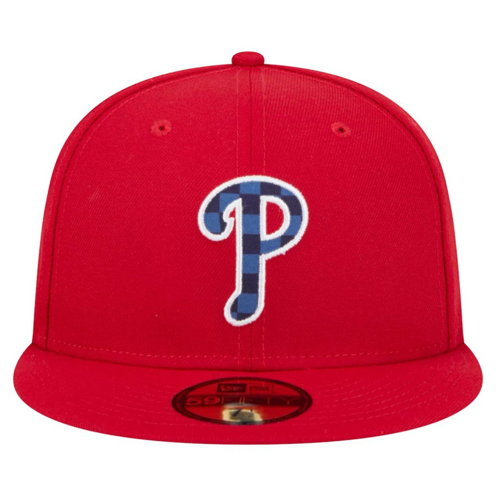 Philadelphia Phillies New Era Checkered Undervisor 59FIFTY Fitted Hat Clearance