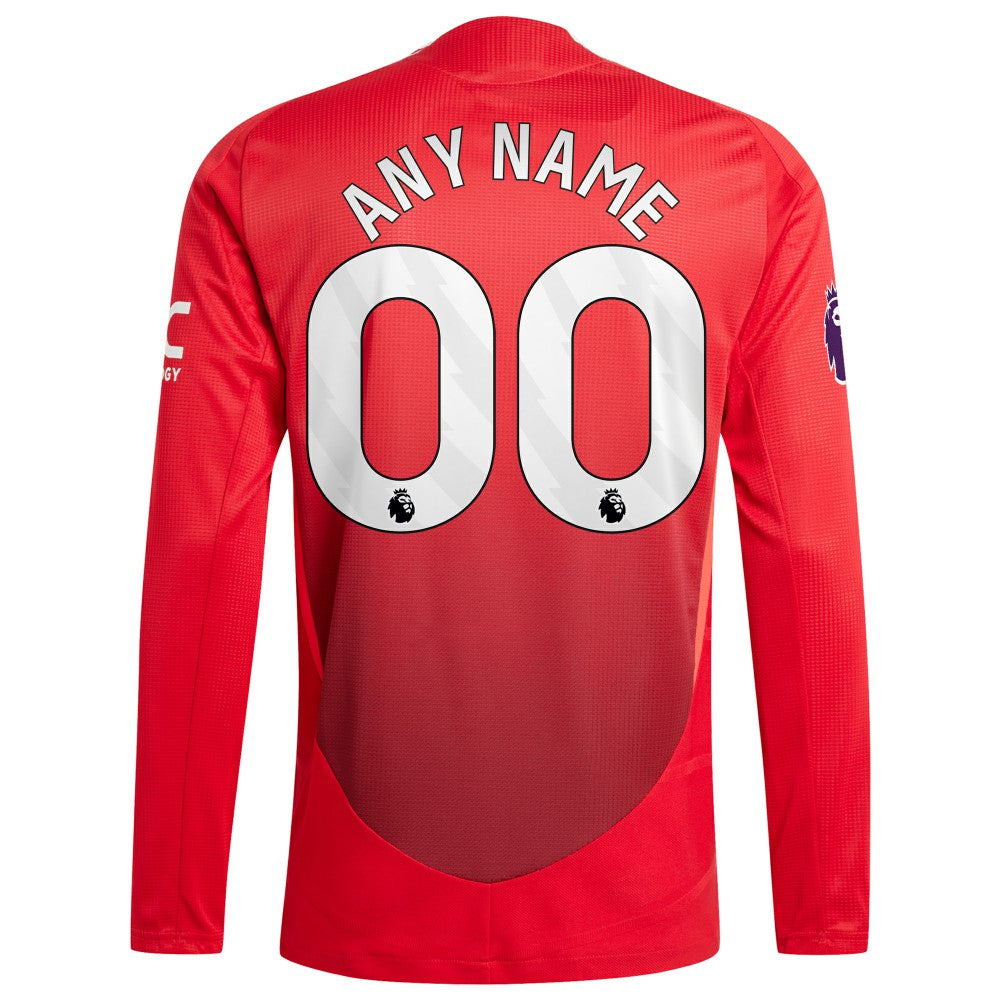 Adidas Manchester United 2024/25 Home Custom Long Sleeve Jerseys - Red