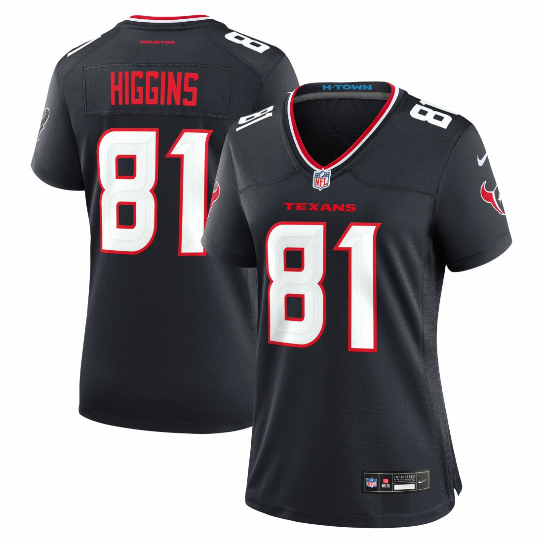 Jayden Higgins Houston Texans Women's Game Jersey Navy - Nike