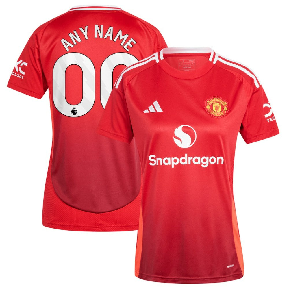 Adidas Manchester United Women's 2024/25 Home Replica Custom Jerseys - Red